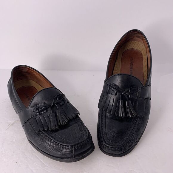 Johnston & Murphy Argon II Loafer 20-0593 Tassel Black Leather‎ shoes Men's 11 M - Picture 1 of 4